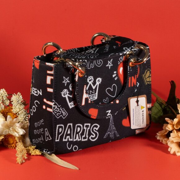 3 AM Forever Fashionnovab Graffiti Bag Clutches Color black - Picture 5 of 9